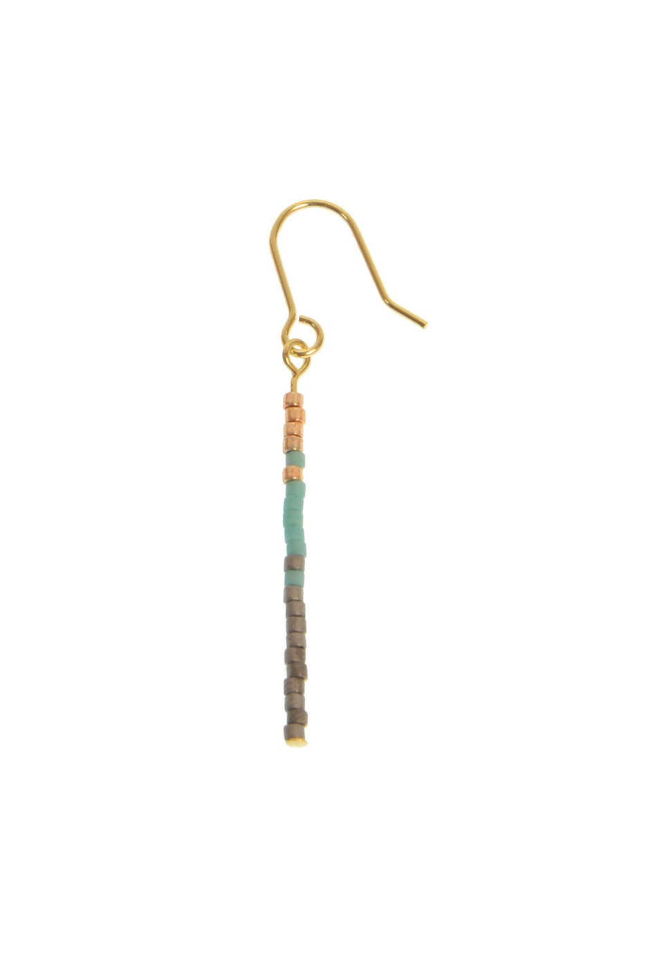 Aqua Long Bar w/ Aqua Beads Fishhook Earrings