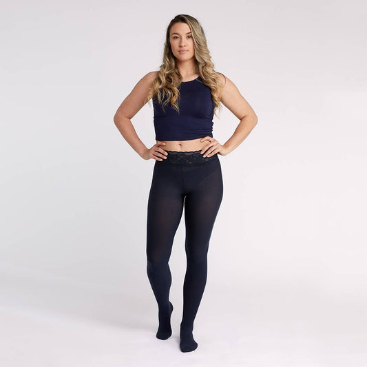Navy Opaque Tights - Hipstik All-Day Comfort Legwear