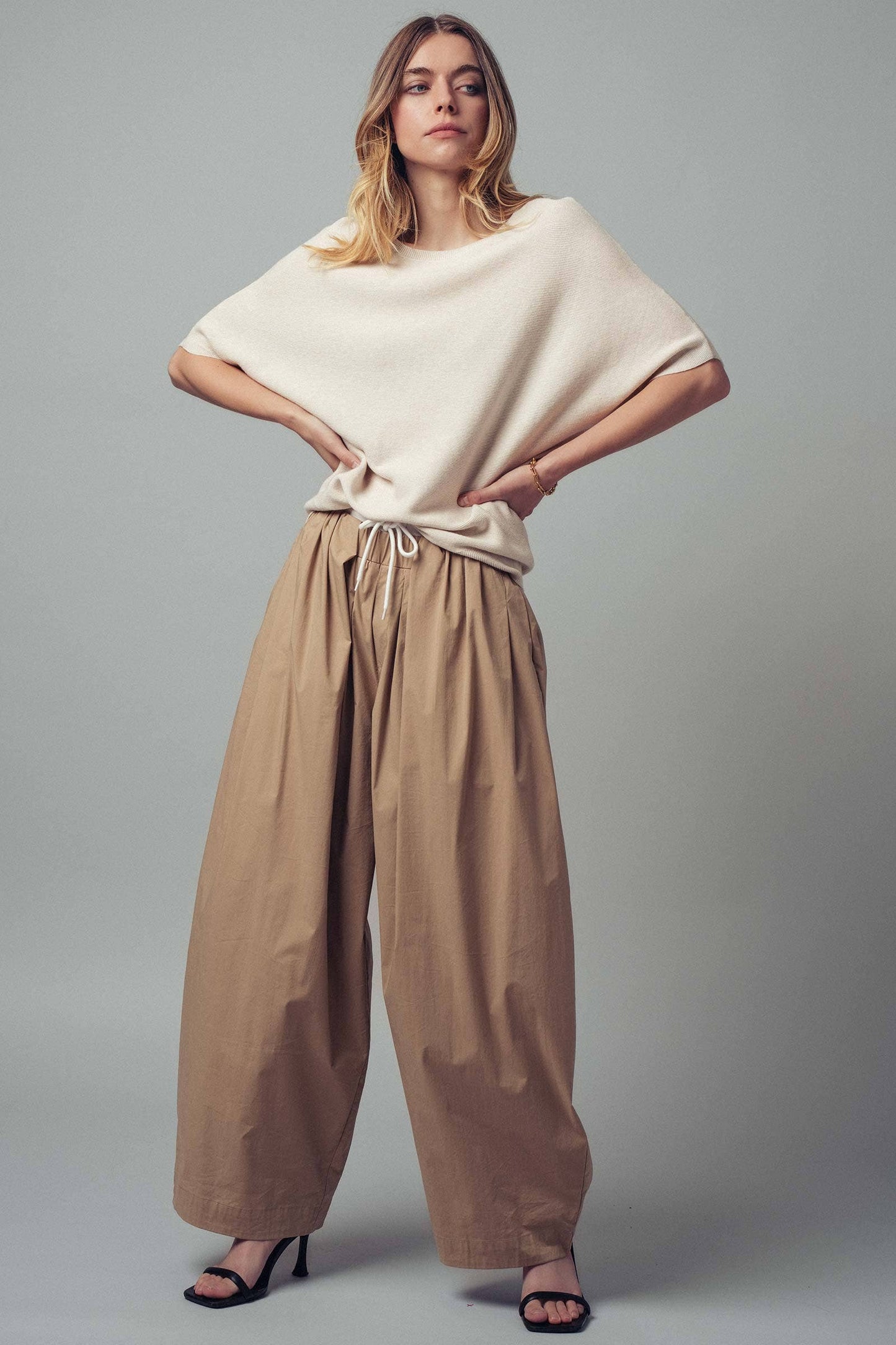 Relaxed Dolman Sleeve Knit Sweater Top
