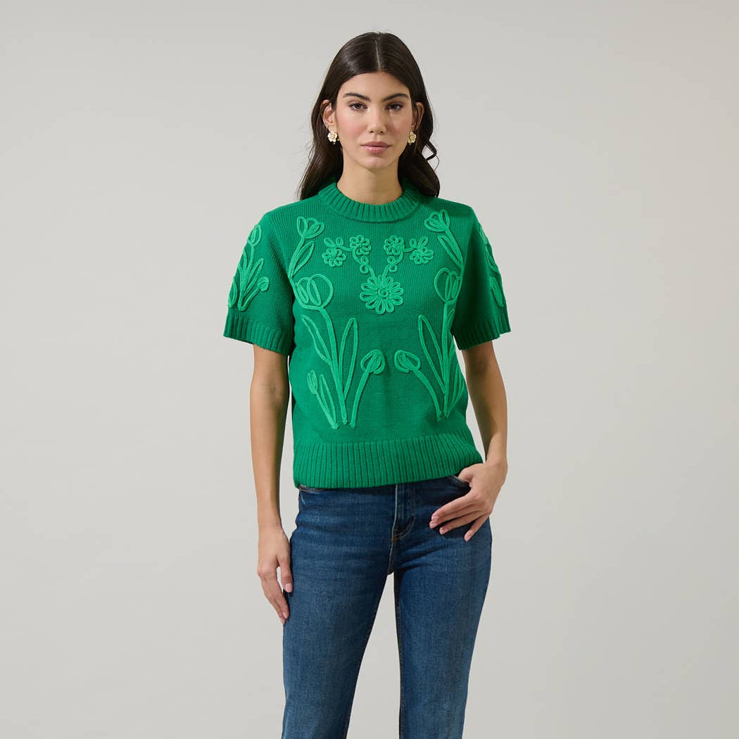 Winsley Floral Embroidered Sweater Top