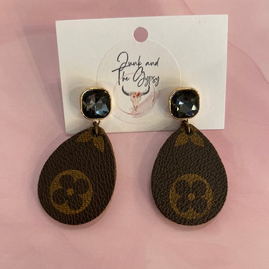 LV Teardrop Upcycled Earring