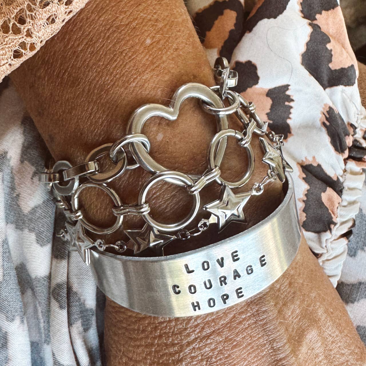 Open Heart Charm Bracelet