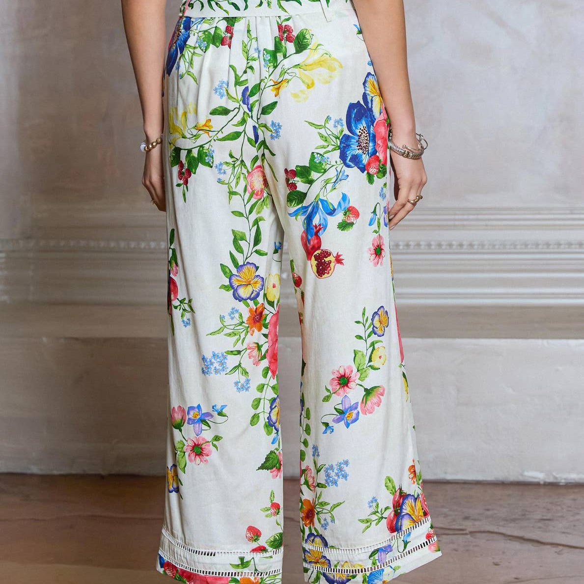 Floral Printed Wide Leg Pants