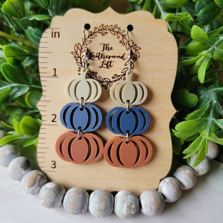 Muted Pumpkin Acrylic Trio Earring