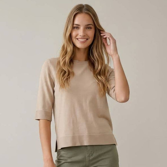 Short Sleeve Side Notch Top