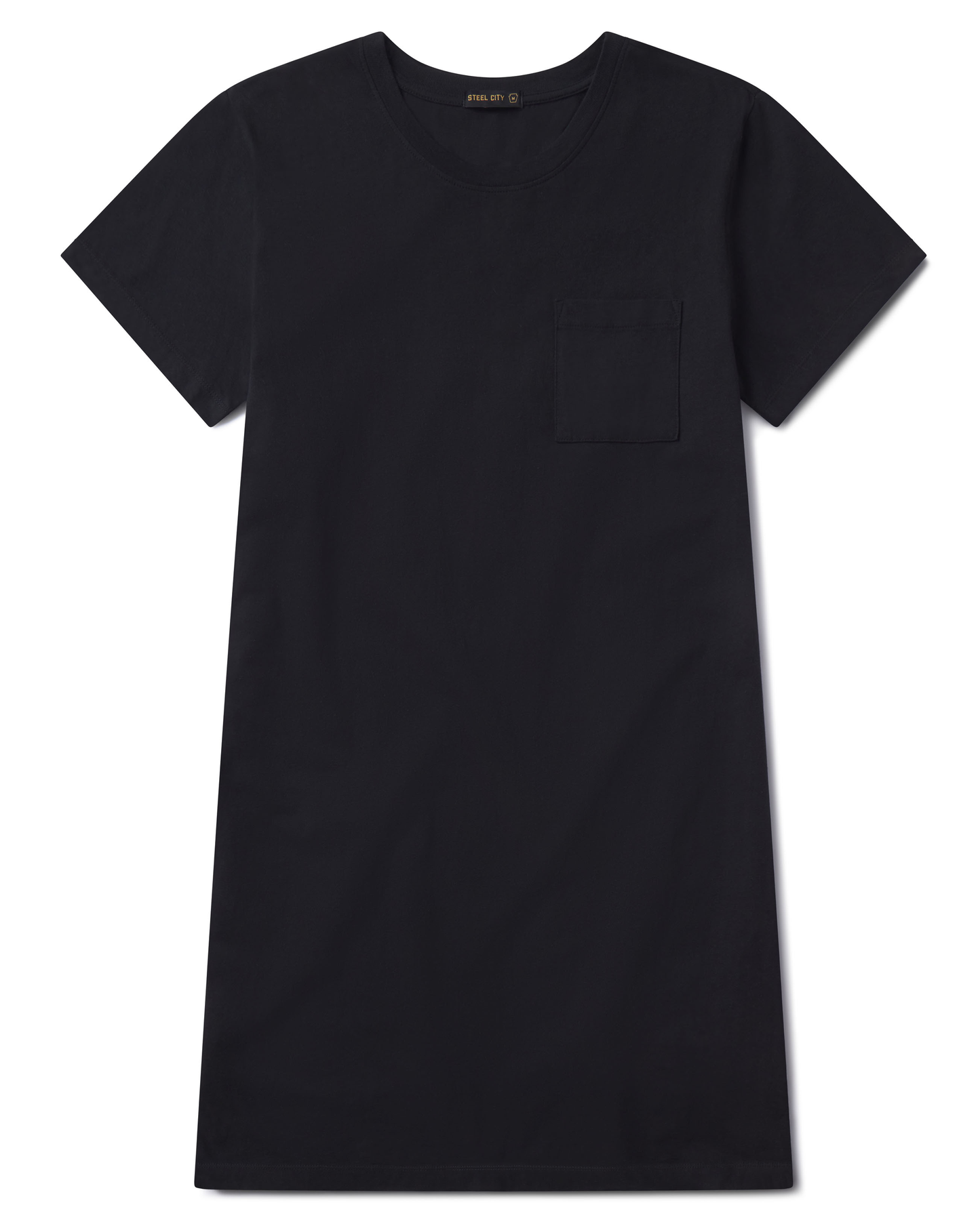 Black Pocket Tee Dress