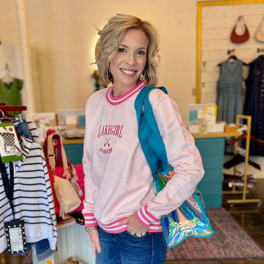 Lakegirl Pink Varsity Crew