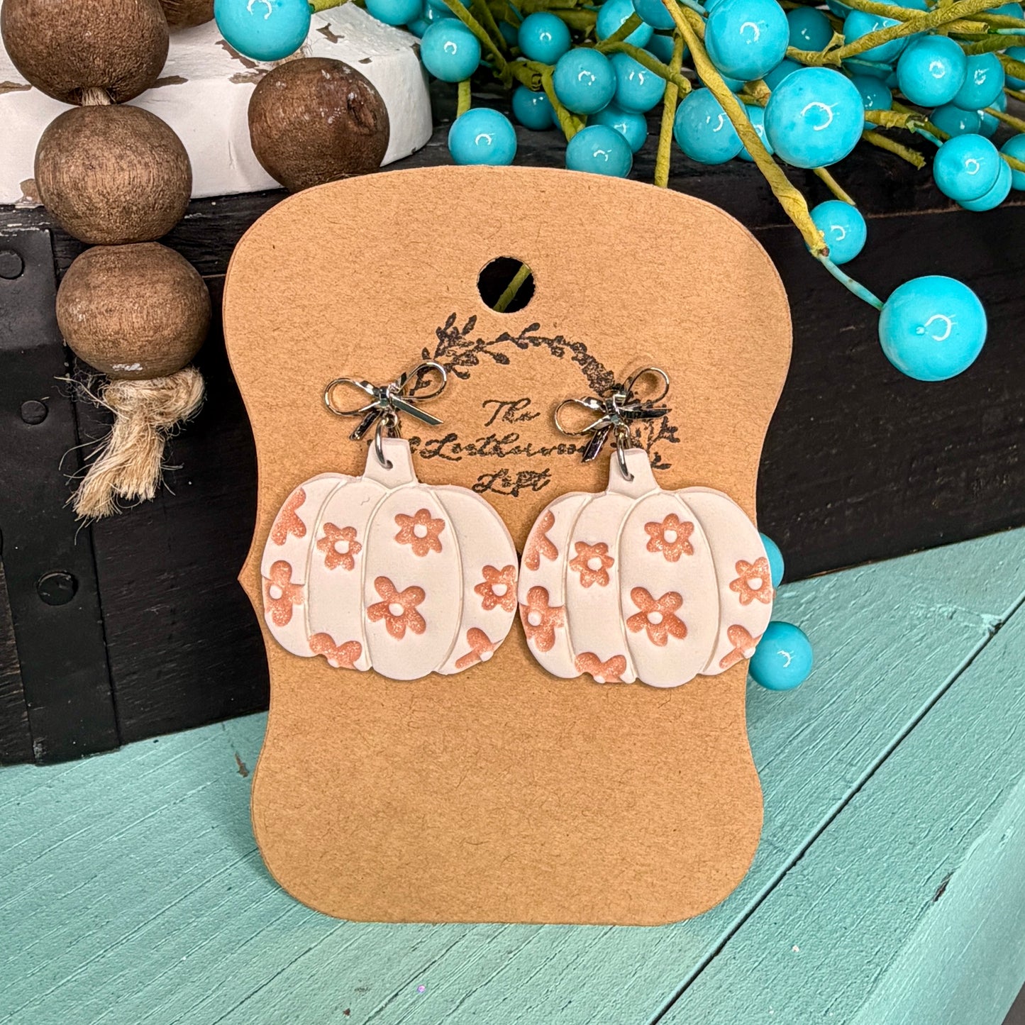 TLL Clay Pumpkin Earrings