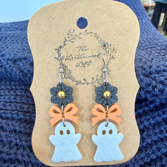 Flower, Bow, Ghost Earring