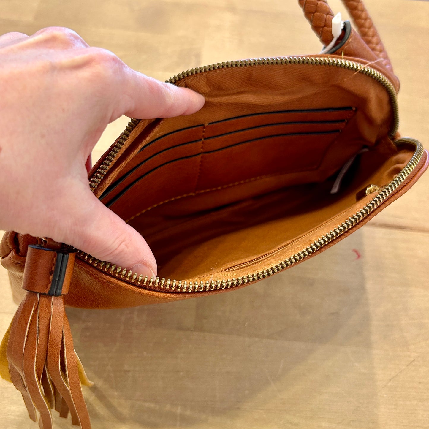 Clutch with Woven Handle