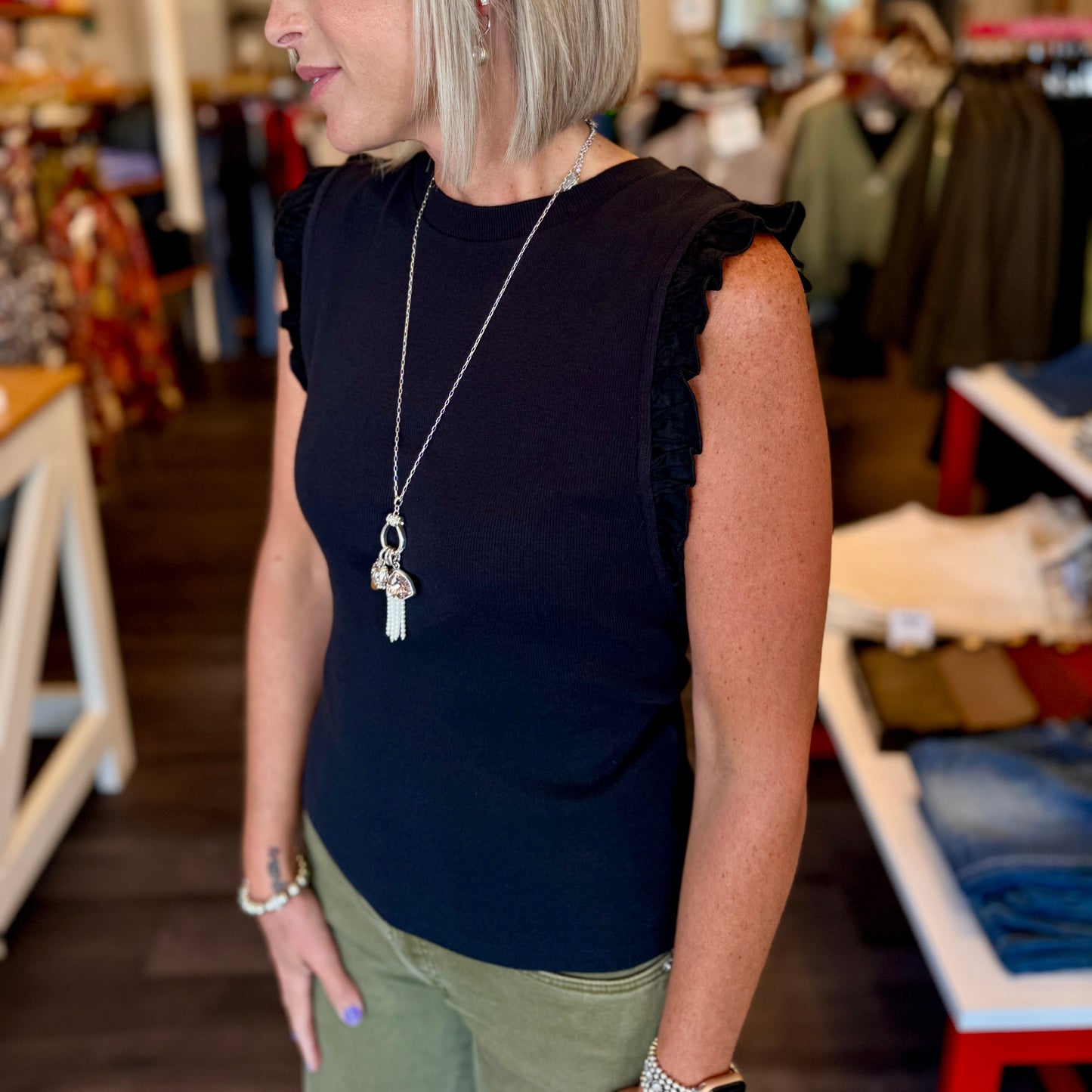 Bridgette Ruffle Sleeve Shell