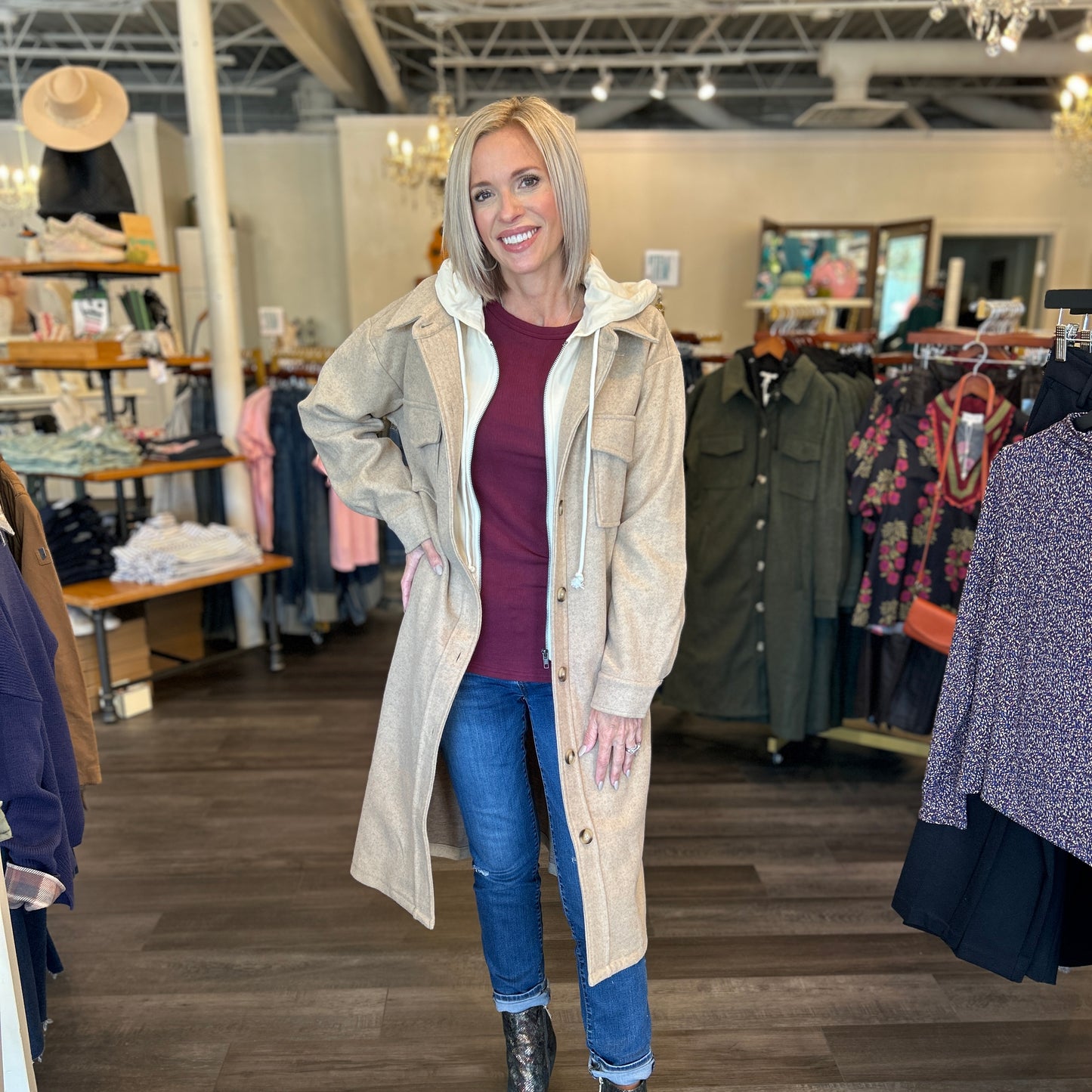Twofer Hoodie Coat