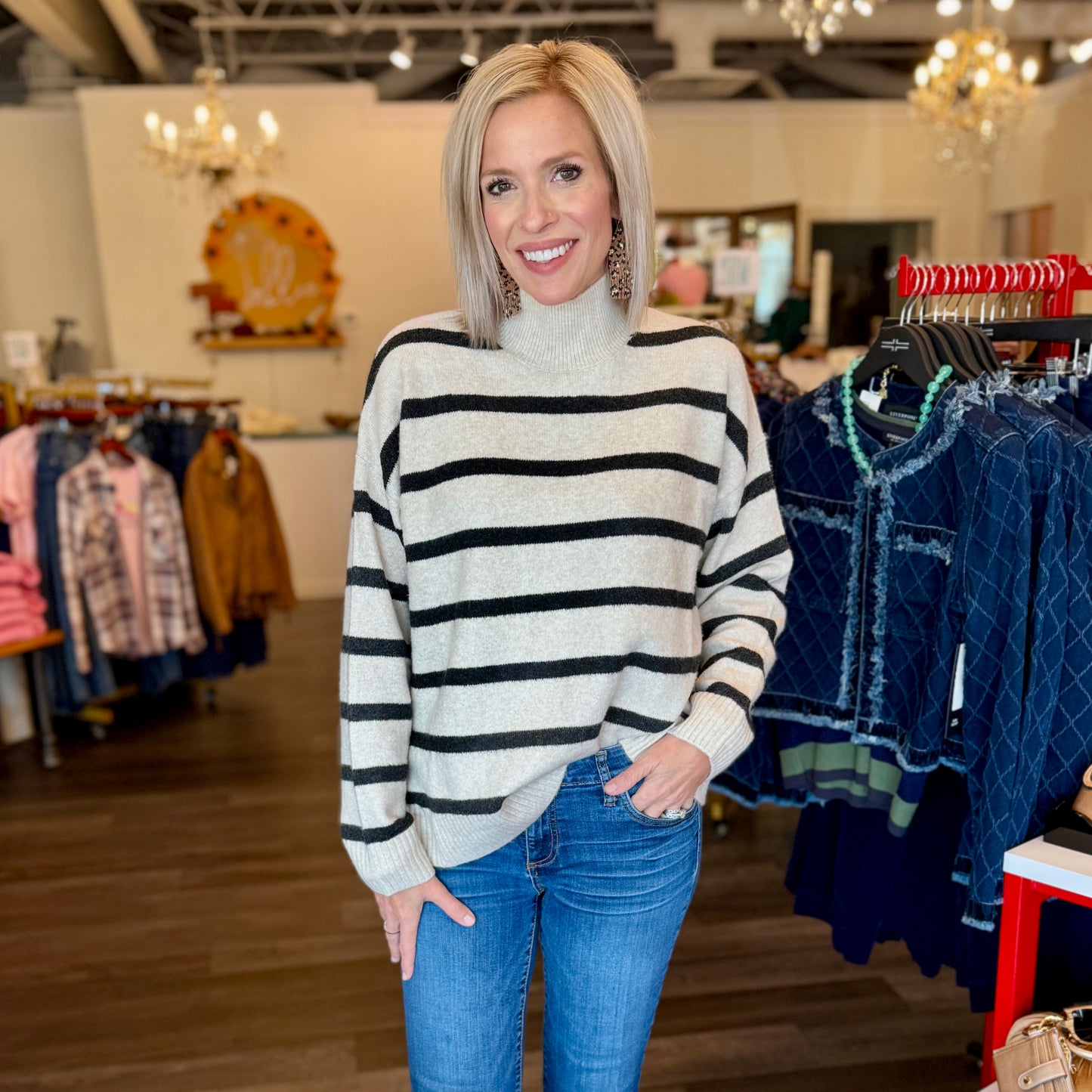 Stone Stripe Oversized Sweater