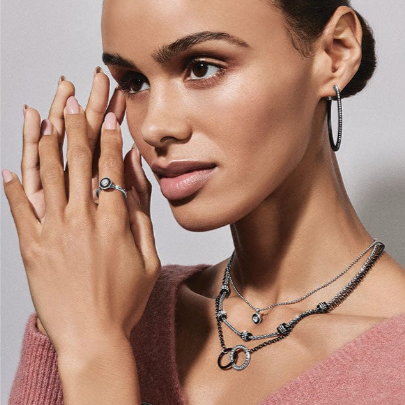 Black Meridian Eclipse Large Hoop Earrings