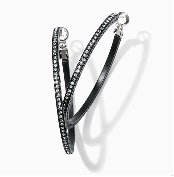 Black Meridian Eclipse Large Hoop Earrings