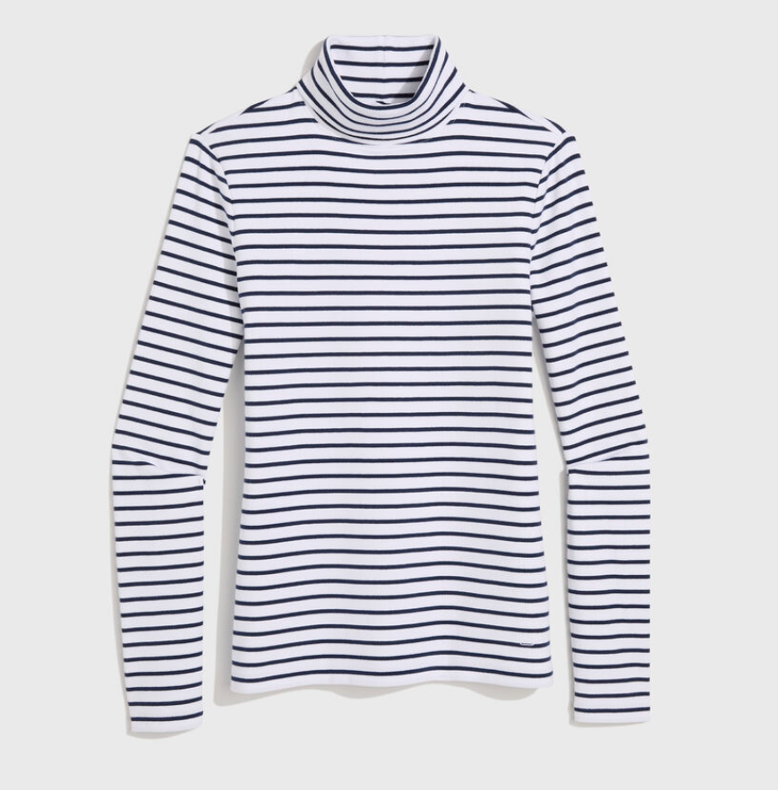 VV Navy and White Stripe Turtleneck