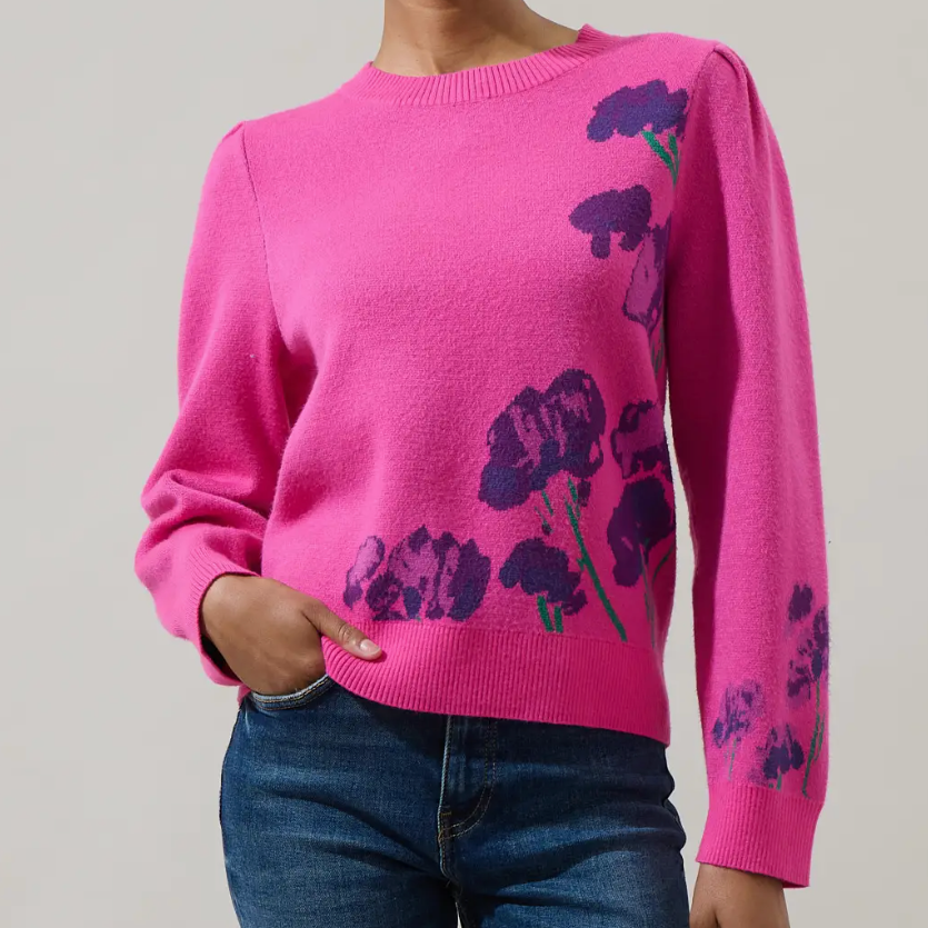 Nathalia Floral Long Sleeve Sweater