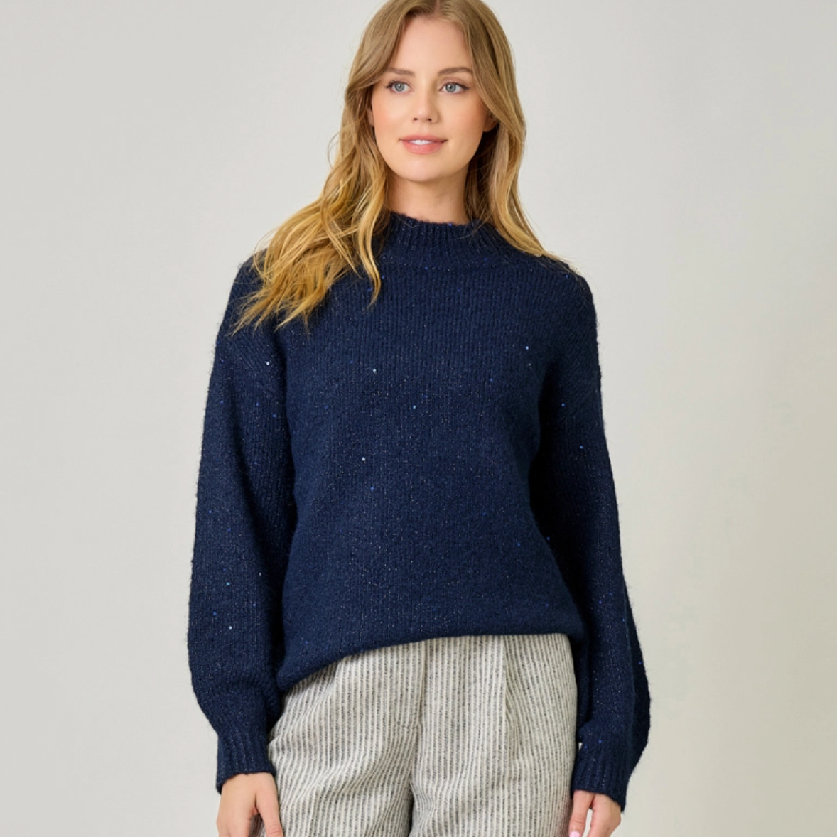 Mock Neck Sparkle Sweater