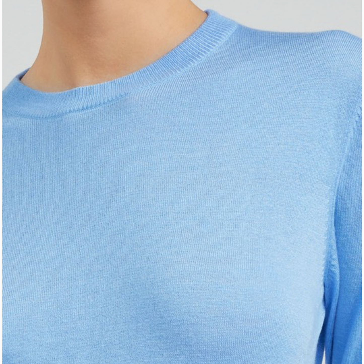 Light Blue Wool Blend Crew