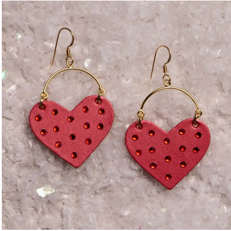 Crimson Shimmer Silver Harlow Earring