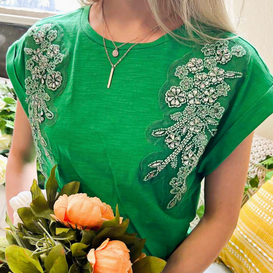 Rhinestone Cotton T