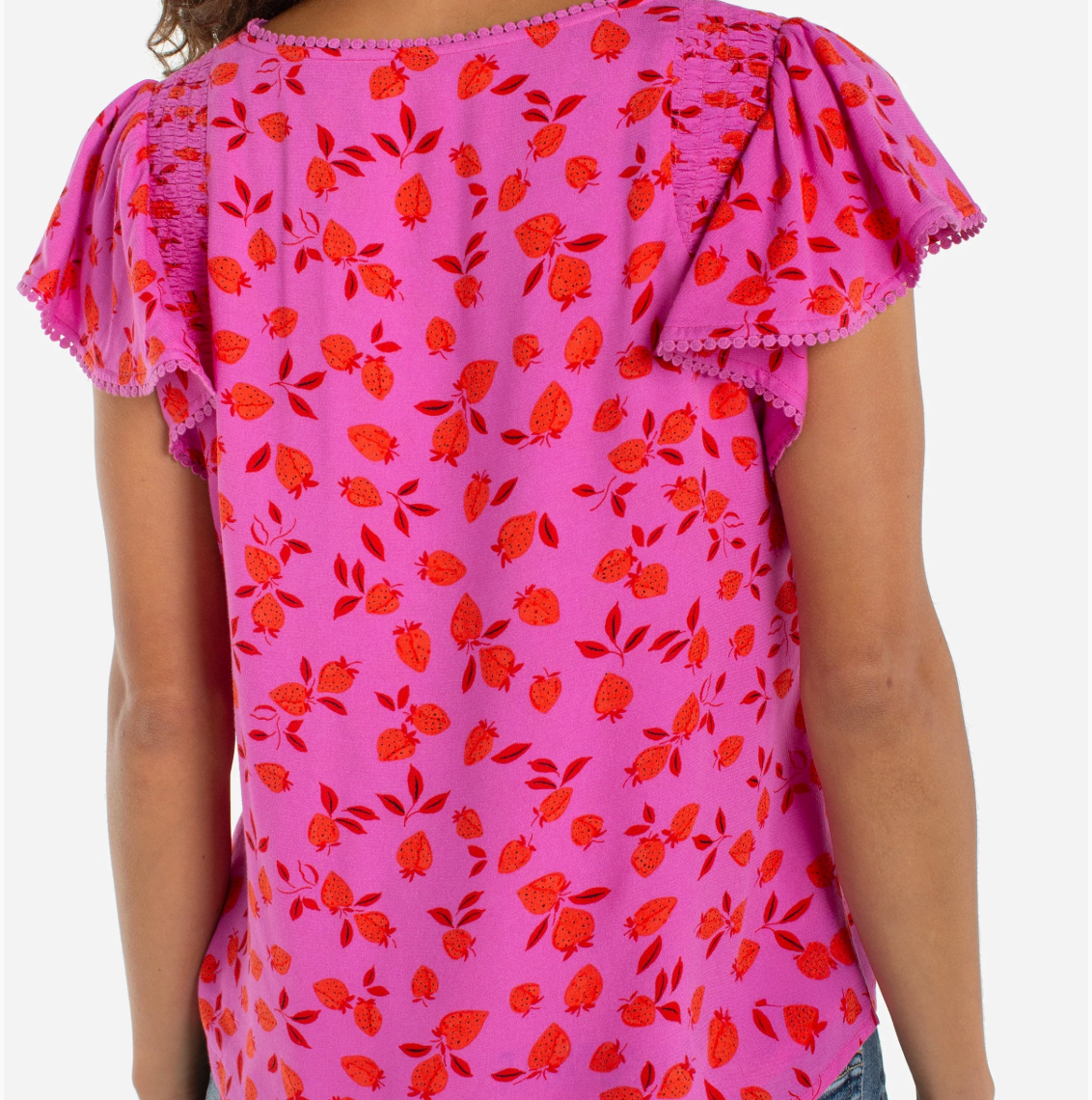 Flutter Sleeve V Neck Top