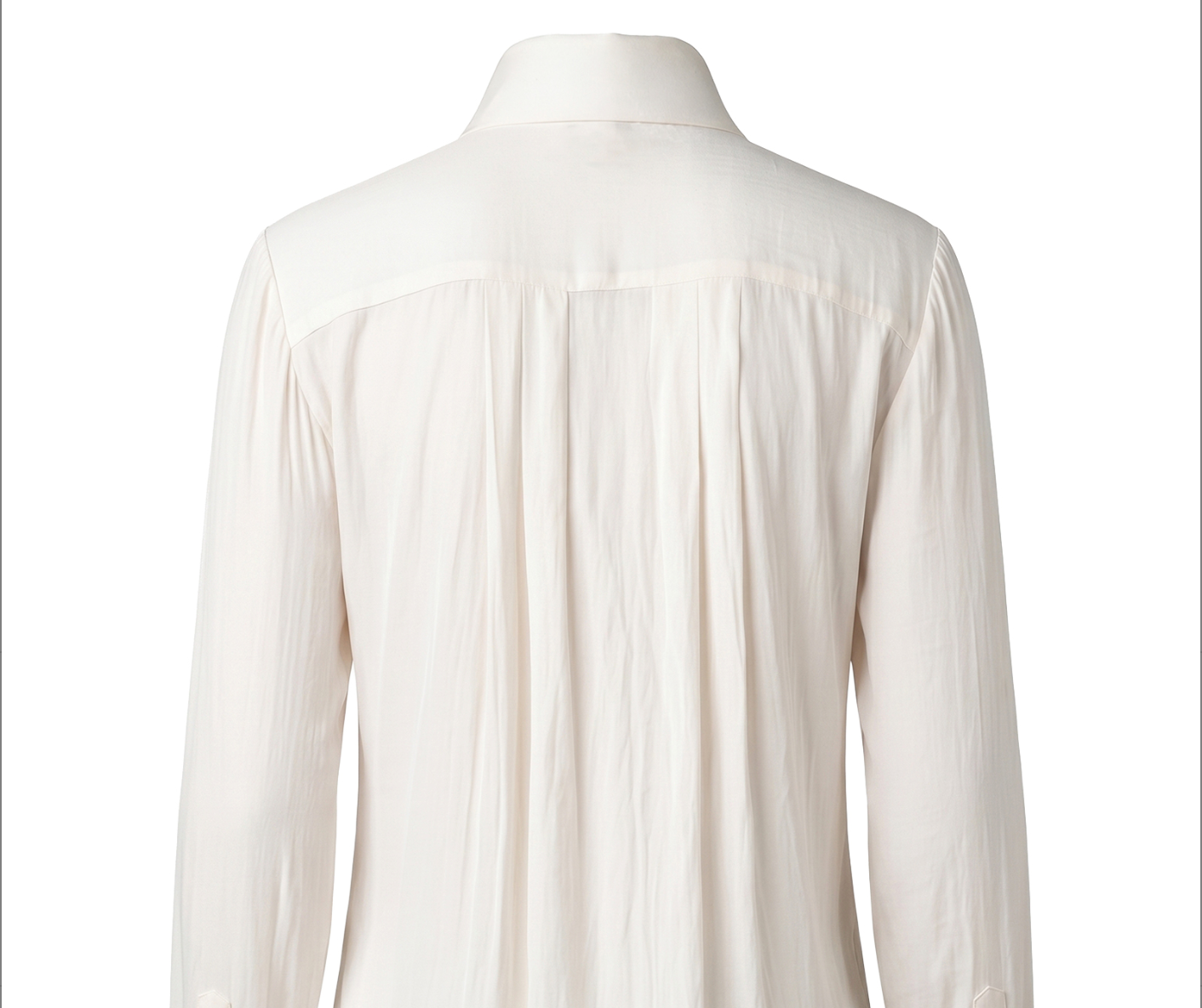 Long Sleeve Tuxedo Button Collar Blouse