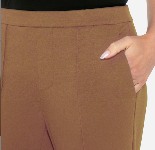 Kayla Pull On Wide Leg Trouser 31"-Rich Camel