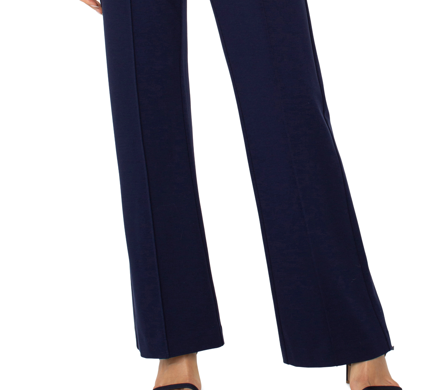Kayla Pull On Wide Leg Trouser - Navy