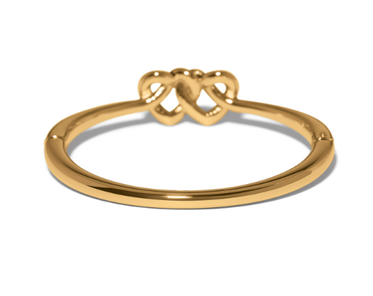 Interlok Linked Hearts Hinged Bangle-Gold