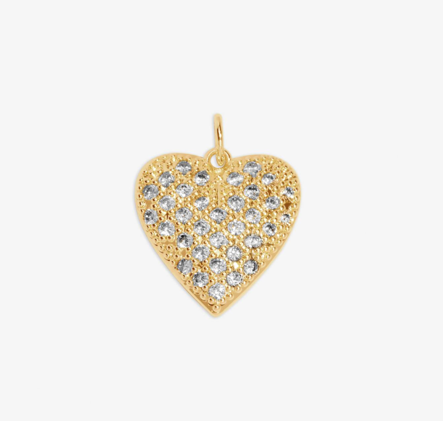 Love Charm - gold pave