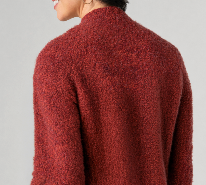 Long Slv Mock Neck Sweater W Buttons