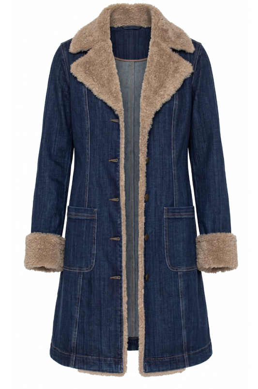 Sherpa Trimmed Notch Collar Jacket