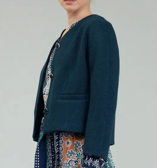 Button Front Crop Jacket