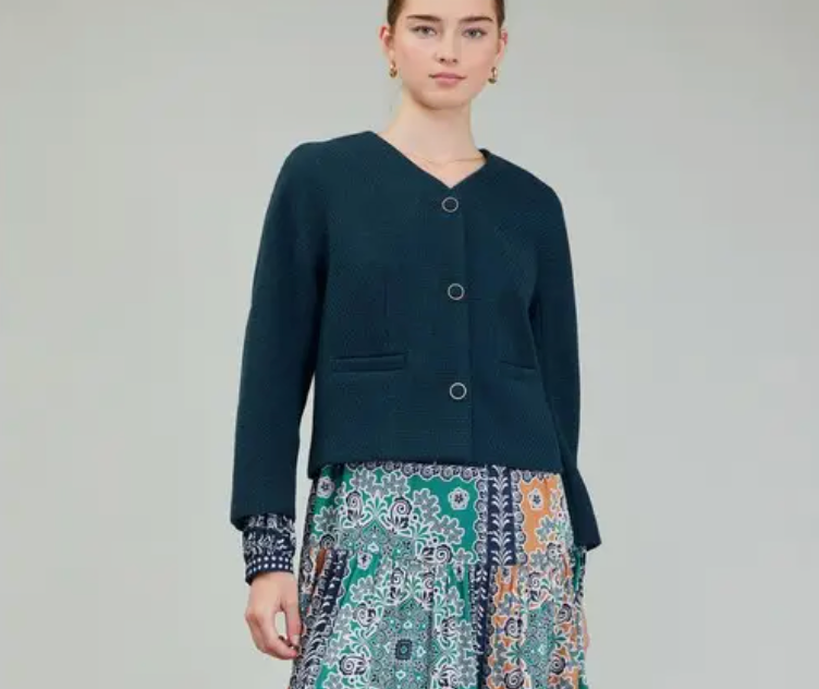 Button Front Crop Jacket