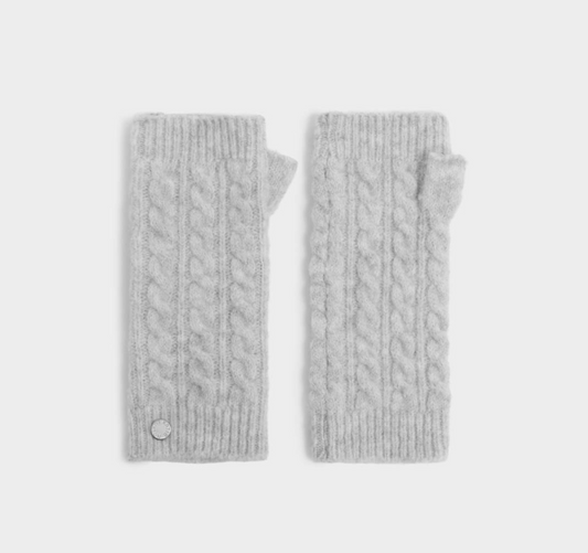 Gray Cable Knit Hand Warmer