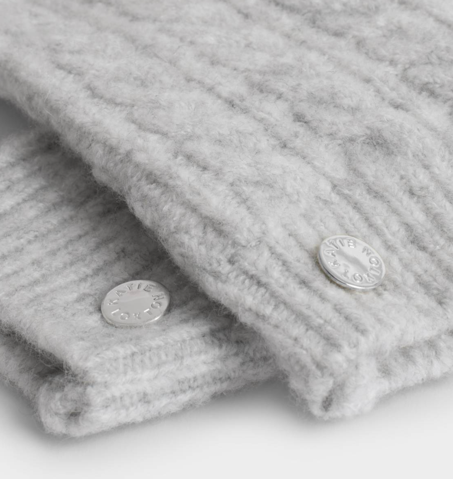 Gray Cable Knit Hand Warmer