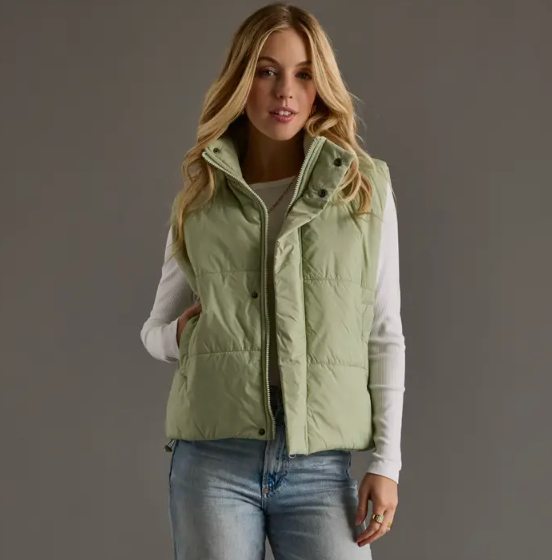 Sage Green Puffer Vest