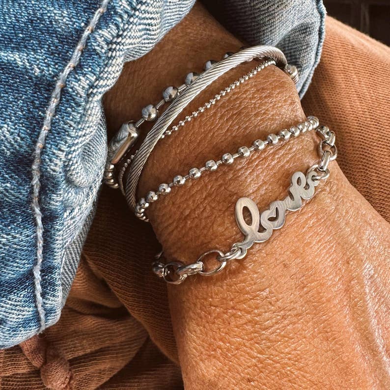 Stainless Steel LOVE Bracelet - Waterproof, Tarnish Proof