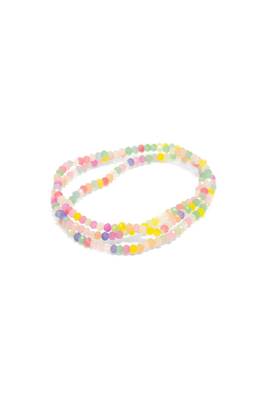 3 Row Glass Beads Bracelet in Rock Candy