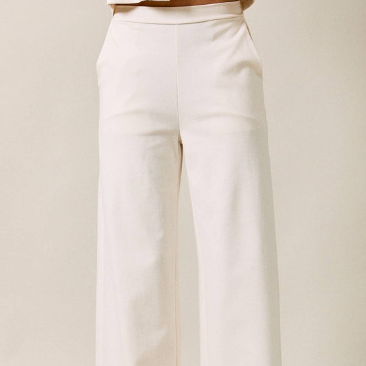 Elastic Waist Band Wide Leg Pant