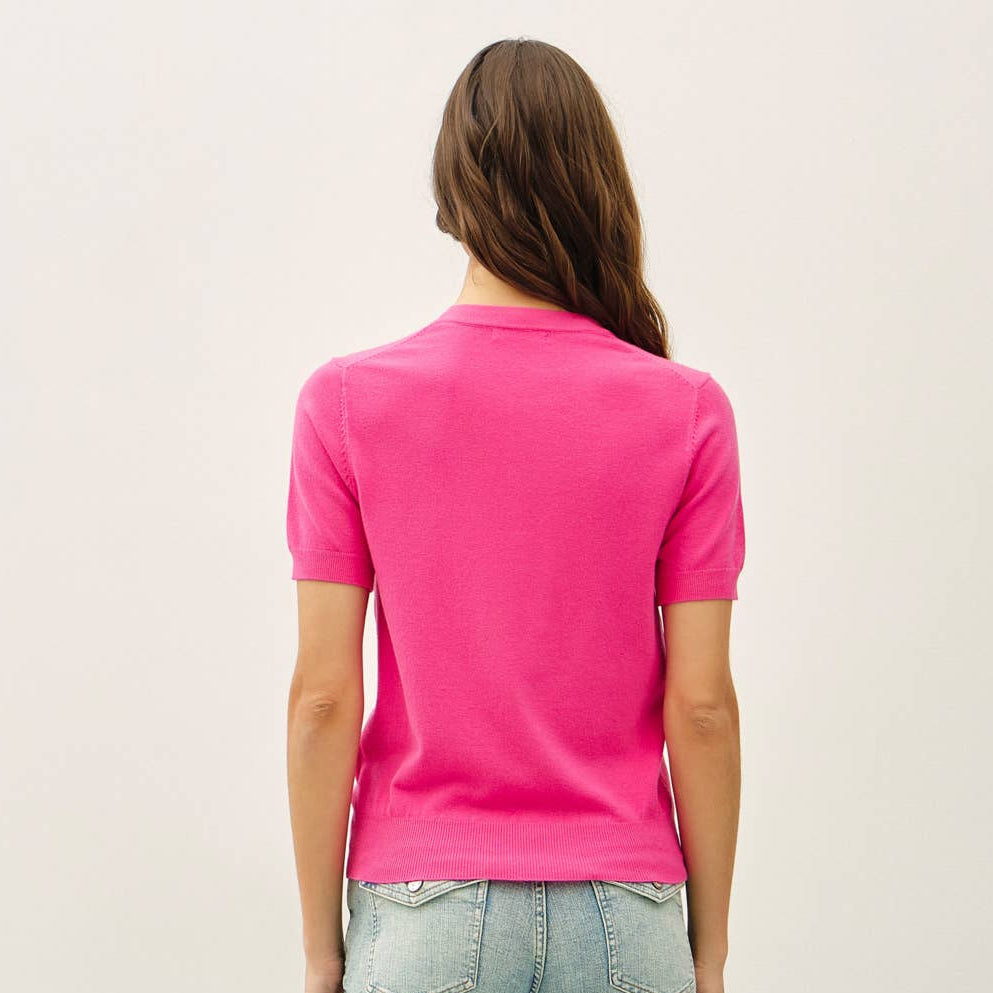 Basic Short Sleeve Sweater Top