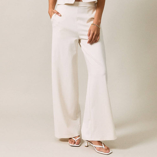 Elastic Waist Band Wide Leg Pant