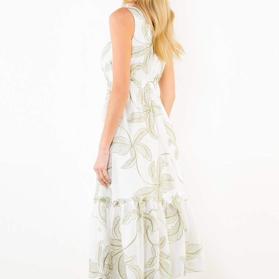 Zipper Long Leaf Dress