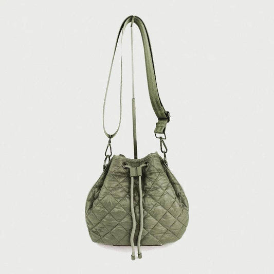 The Sutton Puffer Bucket Bag | 3 Color Options: Olive