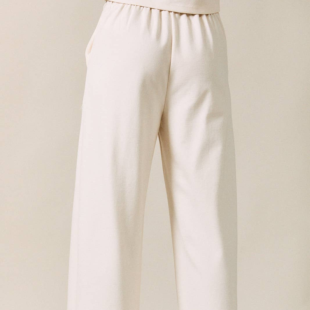 Elastic Waist Band Wide Leg Pant