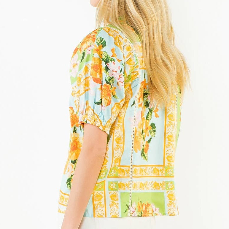 Short Sleeve Floral Print Top
