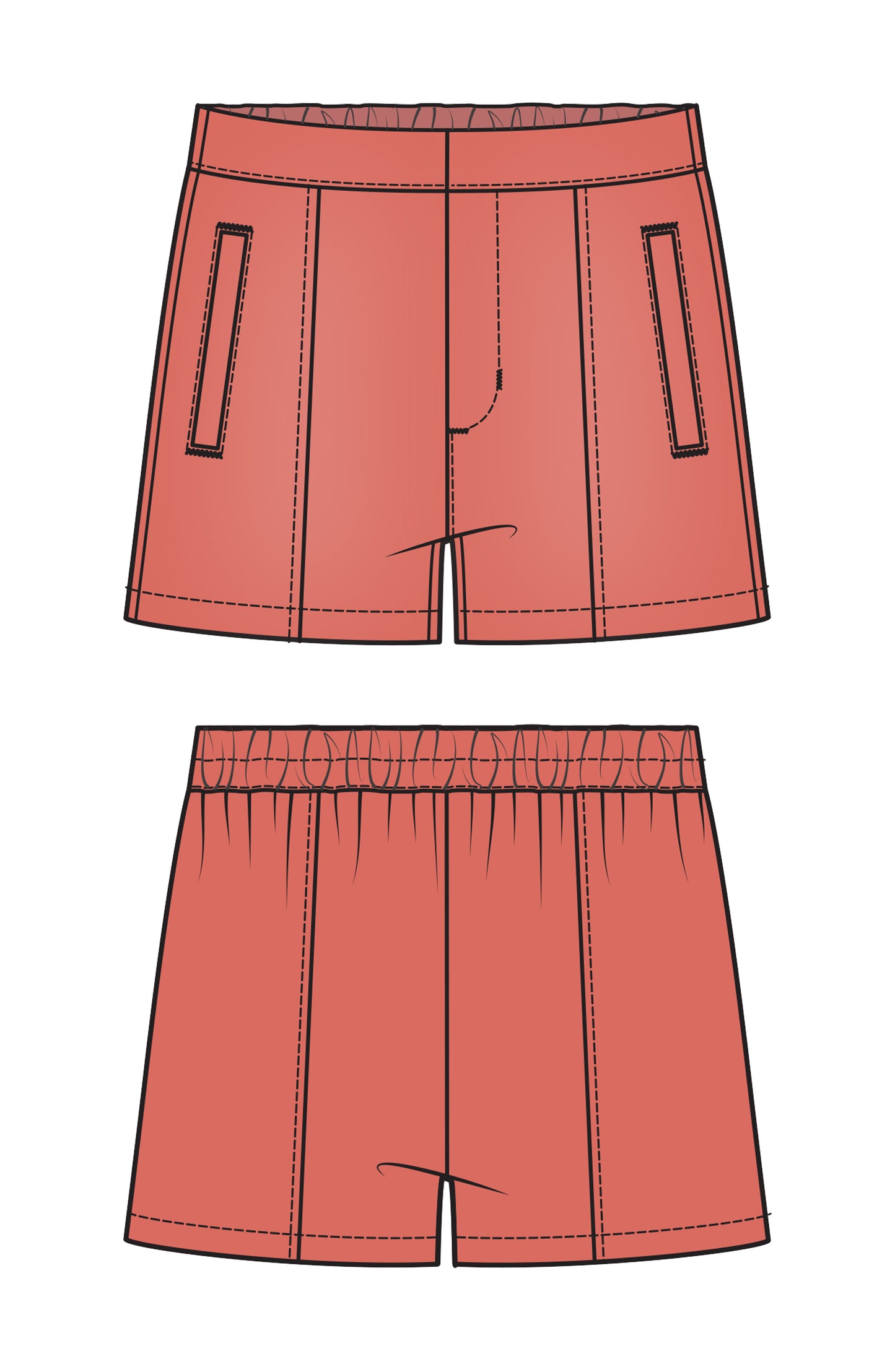 Liverpool Trouser Short with Elastic Back Waistband 3.5 Inch Inseam