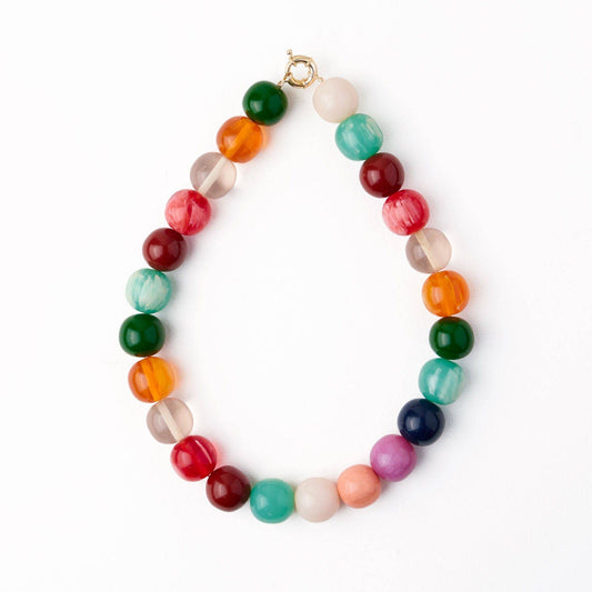 Iris Large Resin Bead Necklace Multi Wholesale
