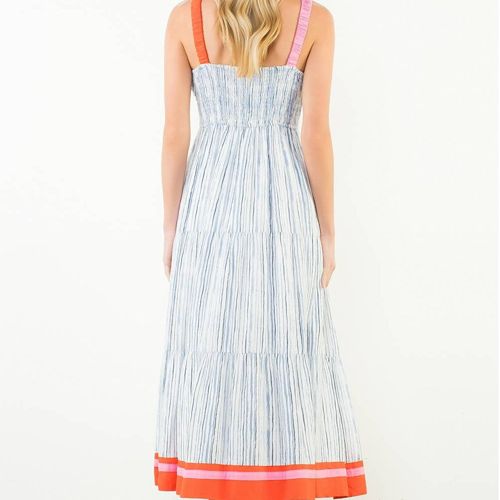 Thin Strap Striped Pattern Dress